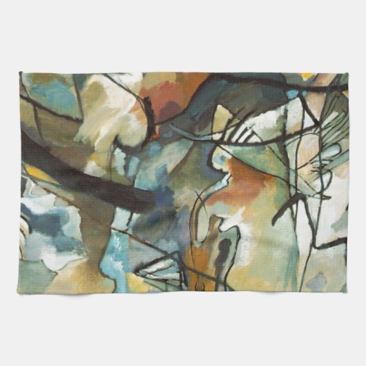 カンディンスキー合成V抽象芸術絵画ズ キッチンタオル (横)