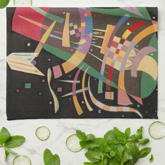 カンディンスキー合成X抽象芸術アートワーク キッチンタオル (折り畳み)