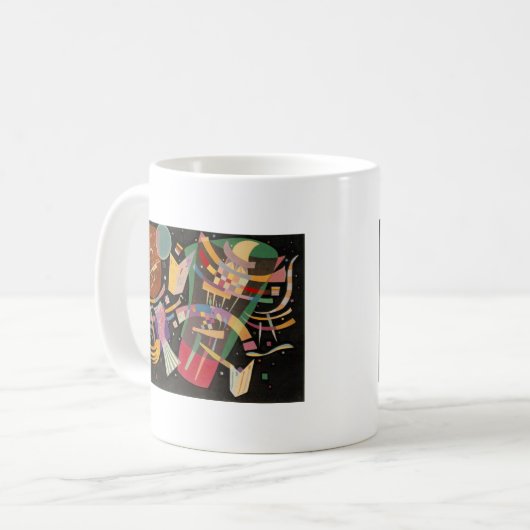 カンディンスキー合成X抽象芸術アートワーク コーヒーマグカップ (正面左)