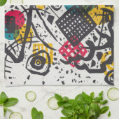 カンディンスキー小さな世界V抽象芸術 キッチンタオル (折り畳み)