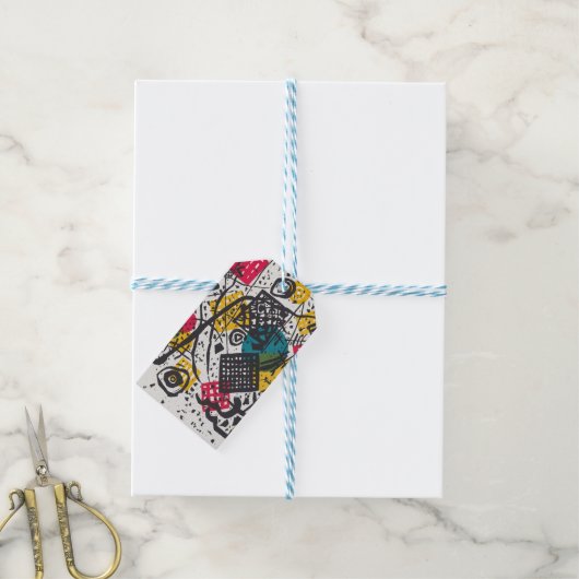 カンディンスキー小さな世界V抽象芸術 ギフトタグ (より糸付き)