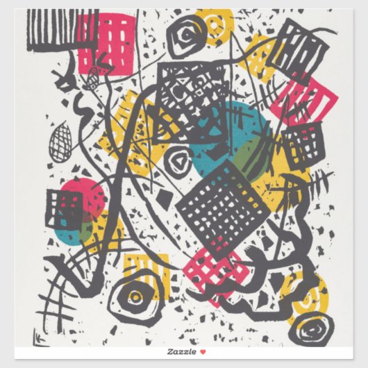 カンディンスキー小さな世界V抽象芸術 シール (シート)