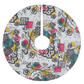 カンディンスキー小さな世界V抽象芸術 ブラッシュドポリエステルツリースカート (正面)