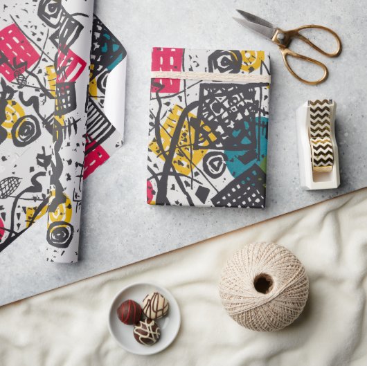 カンディンスキー小さな世界V抽象芸術 ラッピングペーパー (クラフト)