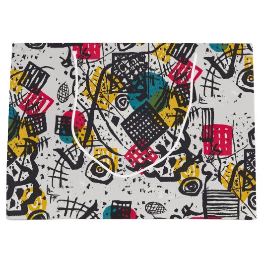 カンディンスキー小さな世界V抽象芸術 ラージペーパーバッグ (正面)