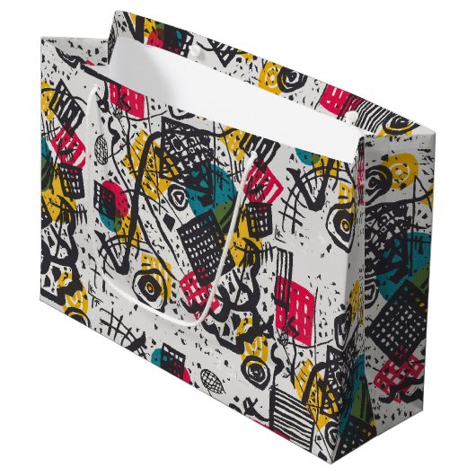 カンディンスキー小さな世界V抽象芸術 ラージペーパーバッグ (正面アングル)