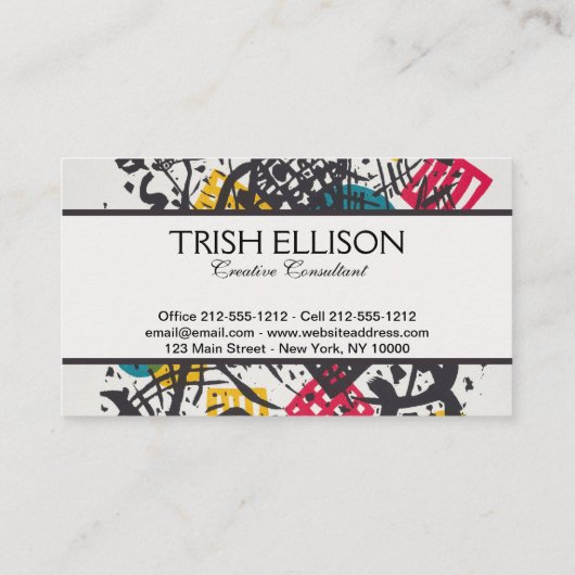 カンディンスキー小さな世界V抽象芸術 名刺 (裏面)