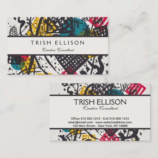 カンディンスキー小さな世界V抽象芸術 名刺 (正面/裏面)