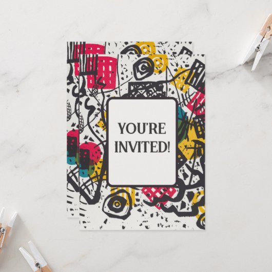 カンディンスキー小さな世界V抽象芸術 招待状 (正面/裏面インサイチュ)