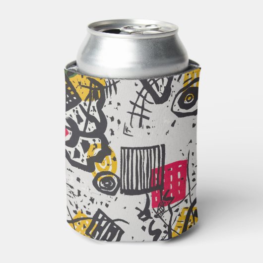 カンディンスキー小さな世界V抽象芸術 缶クーラー (缶正面)