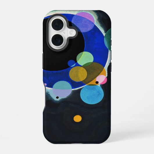 カンディンスキー幾何学アート「いくつかの円」 iPhone 16ケース (裏面)