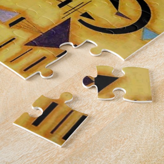 カンディンスキー抽象芸術の決定的なピンクの幾何学的形状 ジグソーパズル (側面)