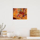 カンディンスキー抽象芸術サークル絵画キャンバスのアートワーク ポスター (キッチン)