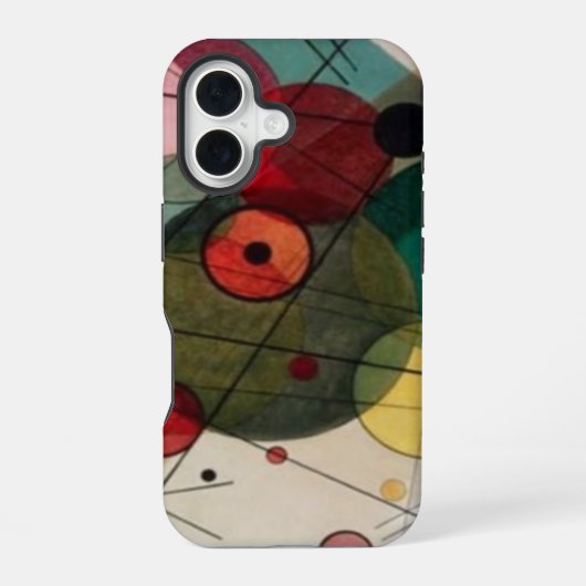 カンディンスキー抽象芸術サークル iPhone 16ケース (裏面)