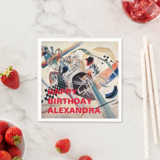 カンディンスキー抽象芸術ハッピーバースデー スタンダードカクテルナプキン (インサイチュ)