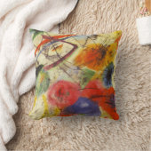 カンディンスキー抽象芸術ブルーレッドイエローブラックストローク クッション (ブランケット)