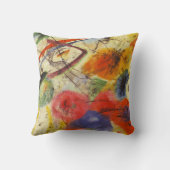 カンディンスキー抽象芸術ブルーレッドイエローブラックストローク クッション (裏面)