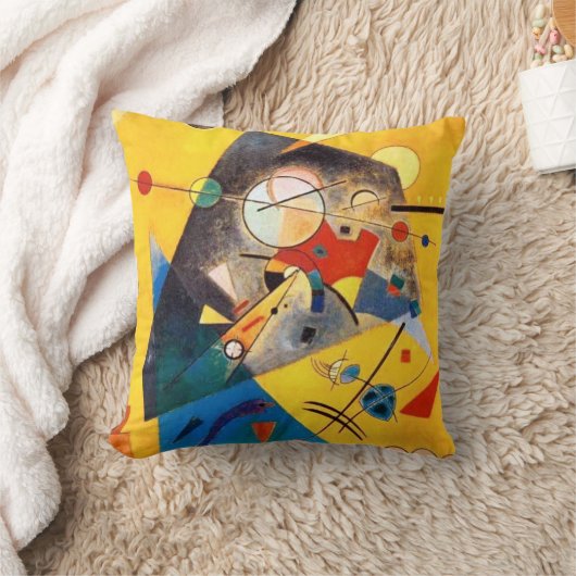 カンディンスキー抽象芸術ブルーレッドイエロー組成物 クッション (ブランケット)