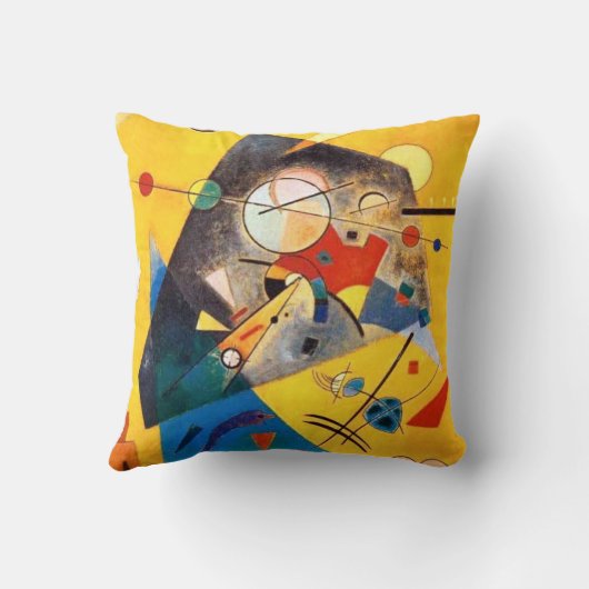 カンディンスキー抽象芸術ブルーレッドイエロー組成物 クッション (裏面)