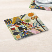 カンディンスキー抽象芸術作品 スクエアペーパーコースター (アングル)