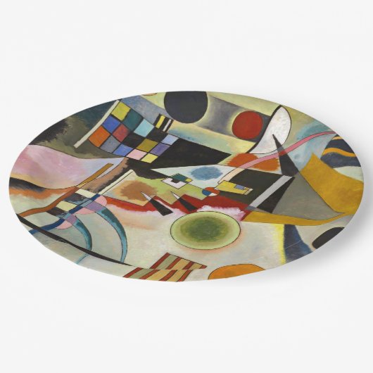 カンディンスキー抽象芸術作品 ペーパープレート (アングル)