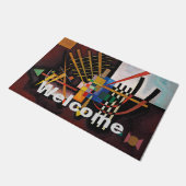 カンディンスキー抽象芸術絵画のアートワークへようこそ ドアマット (アングル)