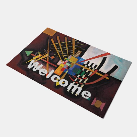 カンディンスキー抽象芸術絵画のアートワークへようこそ ドアマット (アングル)