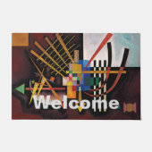 カンディンスキー抽象芸術絵画のアートワークへようこそ ドアマット (正面)