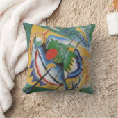 カンディンスキー抽象芸術「オーバルレッド」グリーンイエロー クッション (ブランケット)