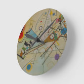 カンディンスキー構図VIII ラウンド壁時計 (傾斜)
