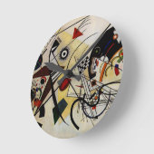 カンディンスキー横架線 ラウンド壁時計 (傾斜)