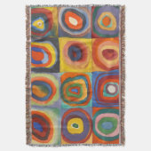 カンディンスキー正方形の同心円 スローブランケット (正面縦)