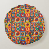 カンディンスキー正方形の同心円 ラウンドクッション (裏面)