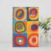 カンディンスキー正方形の同心円 便箋 (スタンド正面)