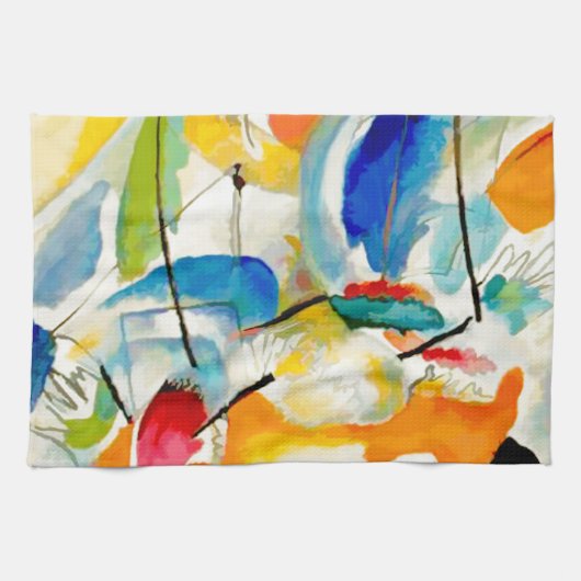 カンディンスキー海戦1913 キッチンタオル (横)