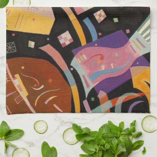 カンディンスキー組成10抽象芸術絵画ズ キッチンタオル (折り畳み)