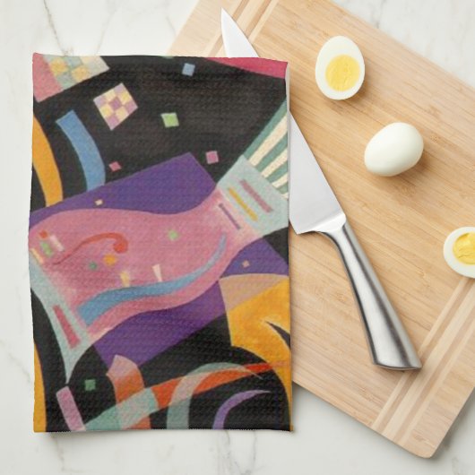 カンディンスキー組成10抽象芸術絵画ズ キッチンタオル (四つ折り)