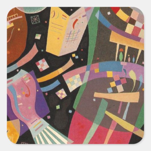 カンディンスキー組成10抽象芸術絵画ズ スクエアシール (正面)
