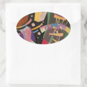 カンディンスキー組成10抽象芸術絵画ズ 楕円形シール (バッグ)