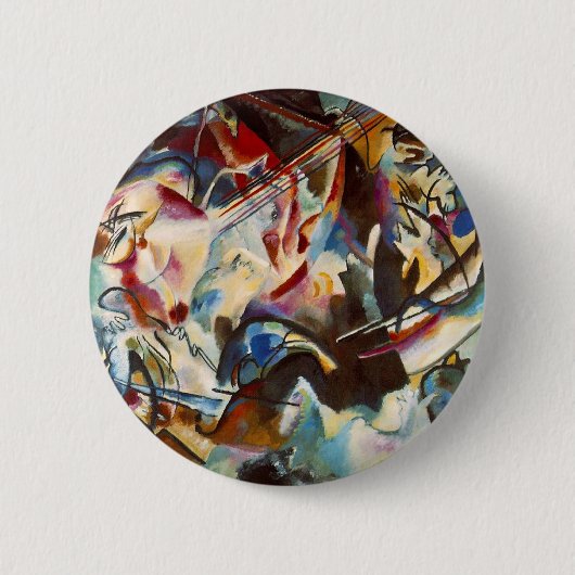 カンディンスキー組成VI抽象芸術絵画ズ 缶バッジ (正面)