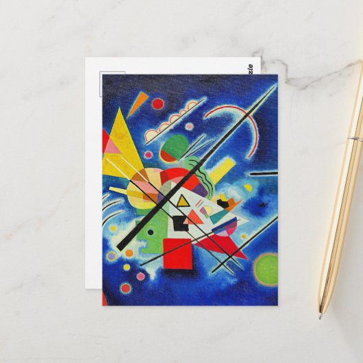 カンディンスキー絵画ブルー ポストカード (正面/裏面インサイチュ)