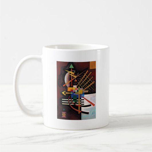 カンディンスキー絵画抽象芸術のクラシカルアートワーク コーヒーマグカップ (左)