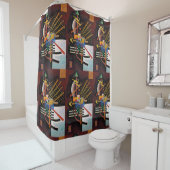 カンディンスキー絵画抽象芸術のクラシカルアートワーク シャワーカーテン (インサイチュ)