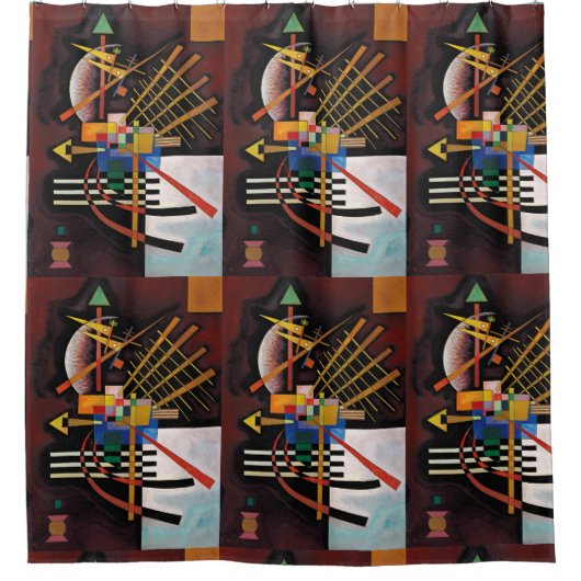 カンディンスキー絵画抽象芸術のクラシカルアートワーク シャワーカーテン (正面)