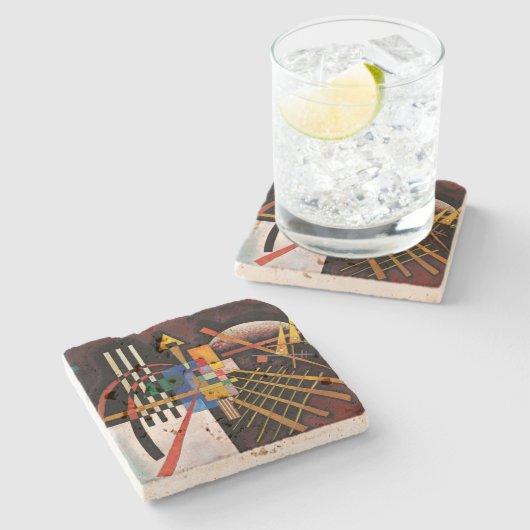 カンディンスキー絵画抽象芸術のクラシカルアートワーク ストーンコースター (横)