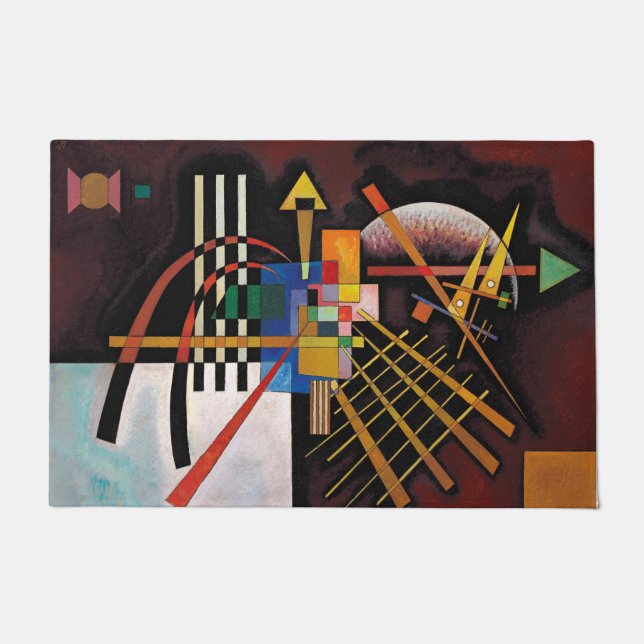 カンディンスキー絵画抽象芸術のクラシカルアートワーク ドアマット (正面)