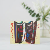 カンディンスキー補導ブラウン抽象芸術絵を描ズ ポストカード (スタンド正面)