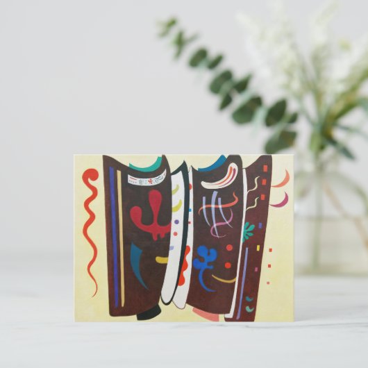 カンディンスキー補導ブラウン抽象芸術絵を描ズ ポストカード (スタンド正面)