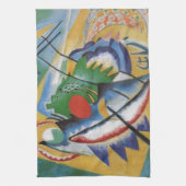 カンディンスキー赤い楕円抽象芸術アートワーク緑の黄色 キッチンタオル (縦)