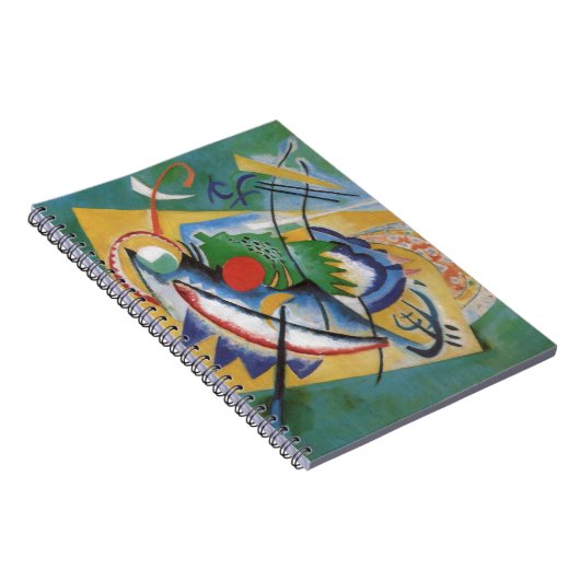 カンディンスキー赤い楕円抽象芸術アートワーク緑の黄色 ノートブック (右側)
